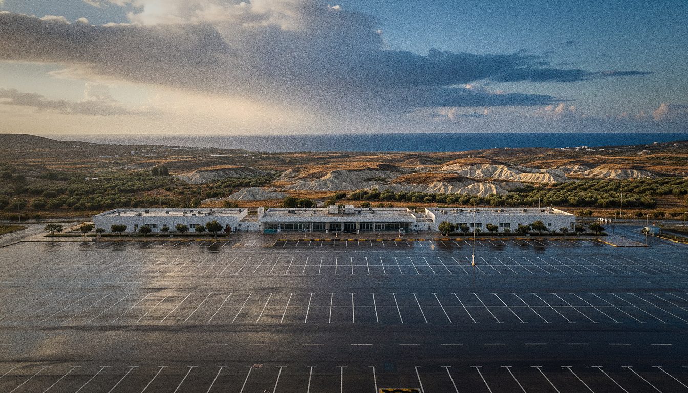 Parkplatz P1 vor dem Terminal des Flughafens Heraklion