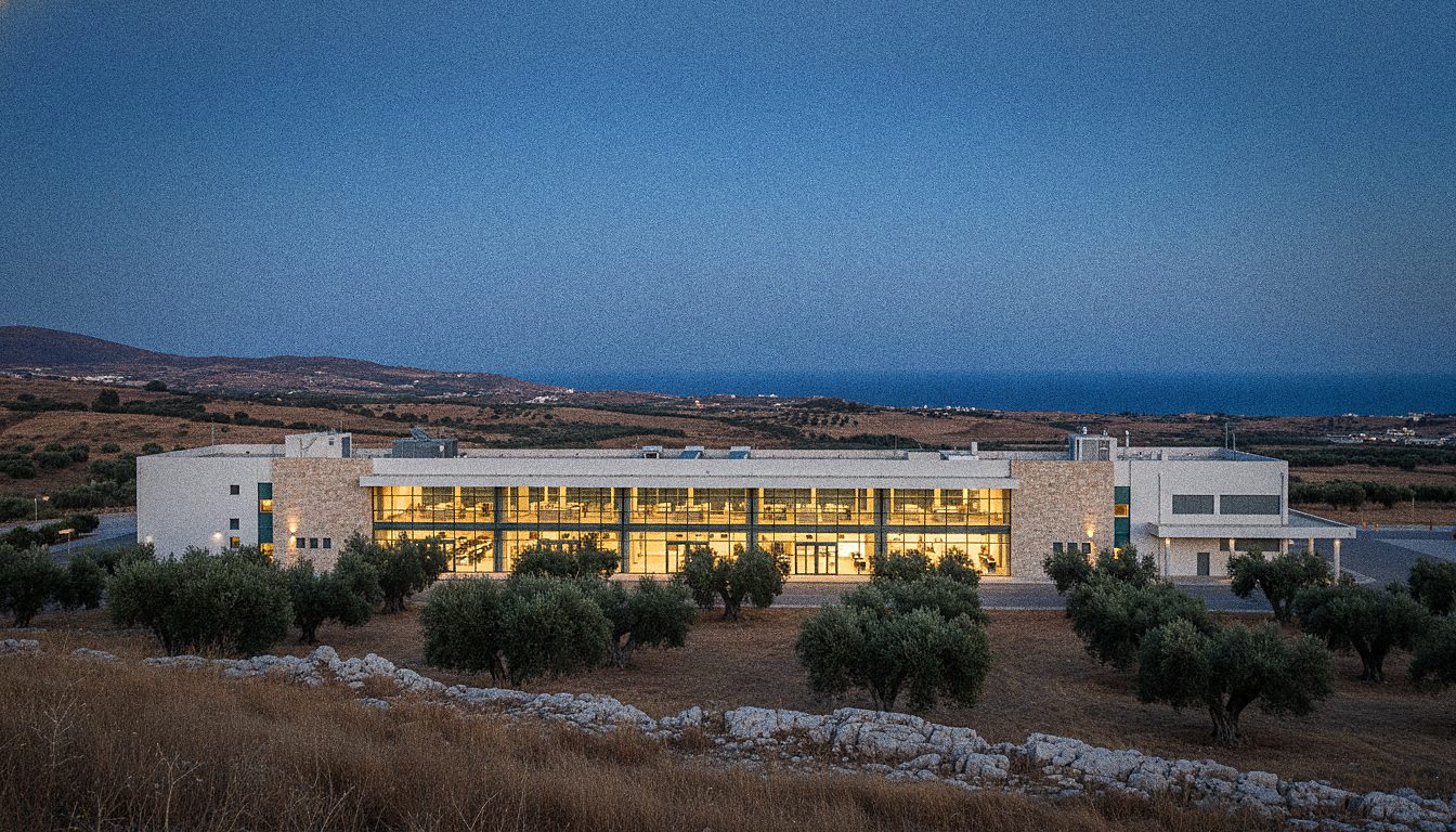 Terminalfassade des Flughafens Heraklion am Tag